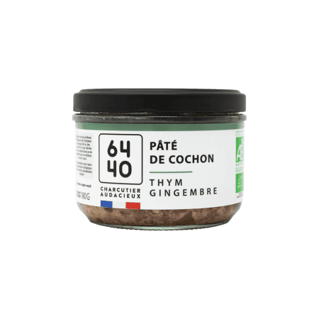 pâté de porc bio au thym et gingembre