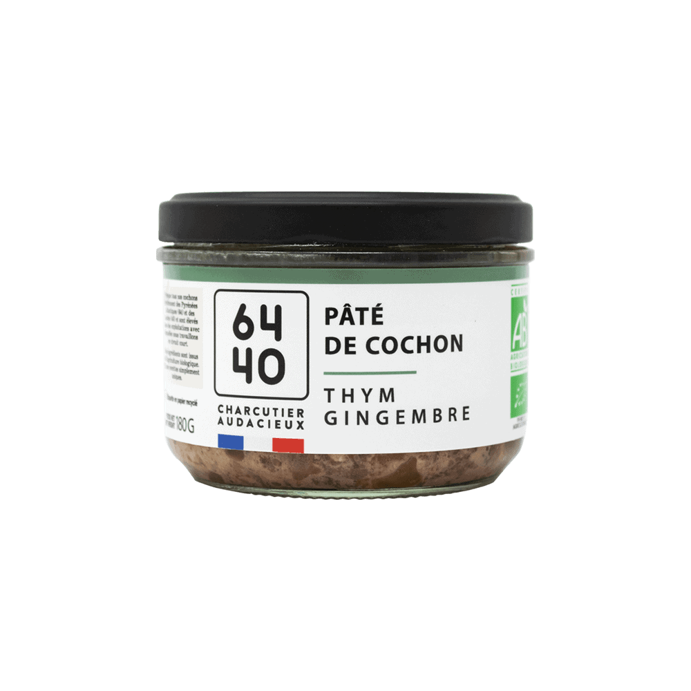 pâté de porc bio au thym et gingembre