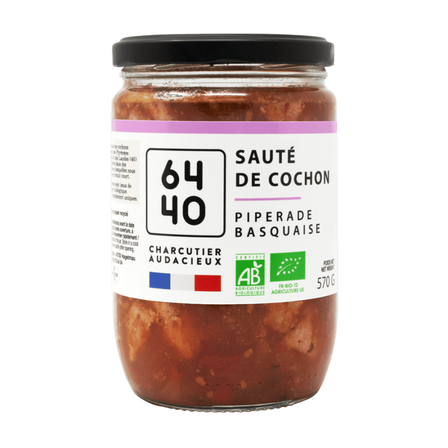 Organic pork saute and piperade Organic pork saute and piperade
