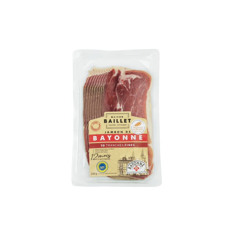 10 thin slices of Bayonne ham